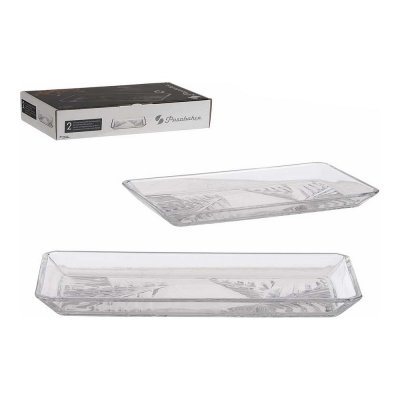 Bricka Madlen Glas Transparent (12 x 1,8 x 21,8 cm) (2 pcs)
