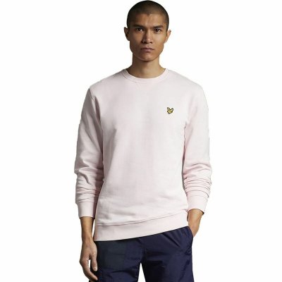 Tröja utan huva Herr Lyle & Scott V1 Crew Rosa (Storlek: S)