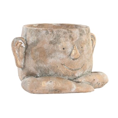 Kruka DKD Home Decor Ansikte Gyllene Cement Shabby Chic (18 x 20 x 13 cm)