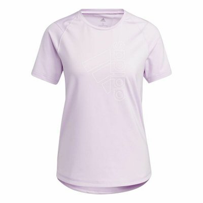 T-shirt med kortärm Dam Adidas Badge of Sport Lavendel (Storlek: S)