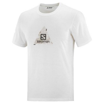 T-shirt med kortärm Herr Salomon Explore Blend Vit (Storlek: XL)