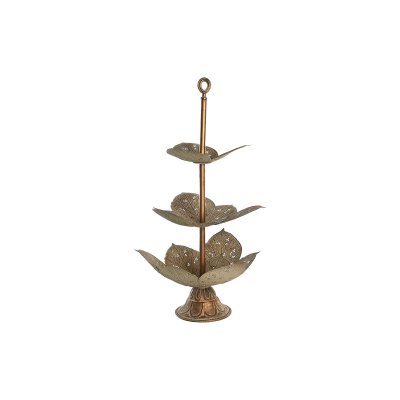 Bricka DKD Home Decor Blad Gyllene Metall Tropiskt (42 x 42 x 80 cm)