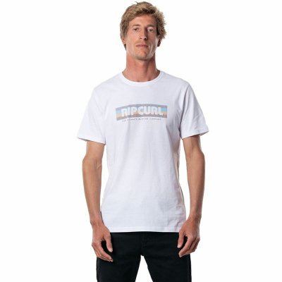 T-shirt med kortärm Herr Rip Curl El Mama Vit (Storlek: L)
