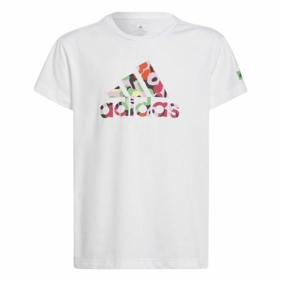 Barn T-shirt med kortärm Adidas x Marimekko Vit (Storlek: 14-15 år)