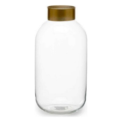 Vas Slät Gyllene Transparent Glas (14,5 x 29,5 x 14,5 cm)