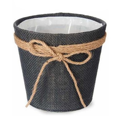 Kruka Lasso Grå Tyg Plast (15 x 14 x 15 cm)