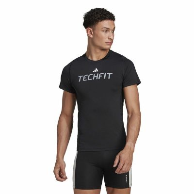 T-shirt med kortärm Herr Adidas Graphic Svart (Storlek: L)