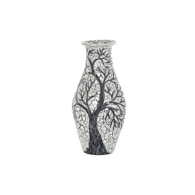 Vas DKD Home Decor Träd Glas Svart Terrakota n Vit (29 x 29 x 60 cm)