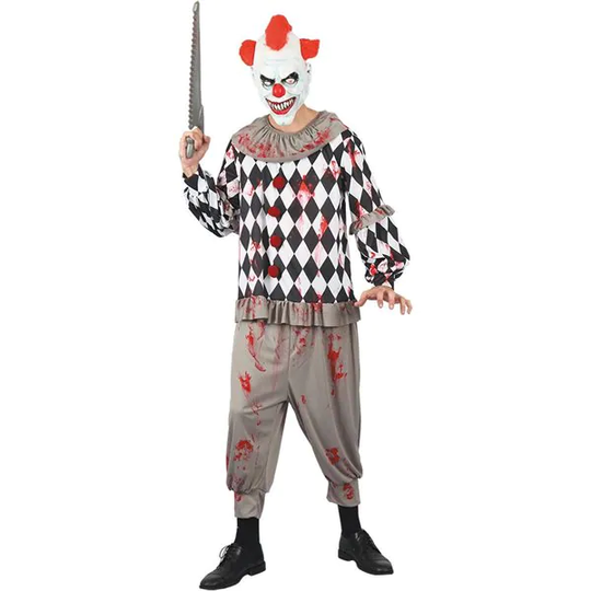 Maskeraddräkt - Creepy Clown man storlek L