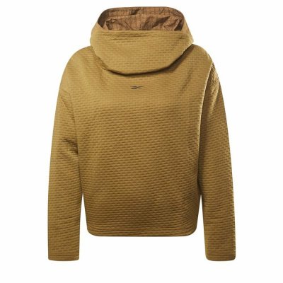 Tröja med huva Dam Reebok Thermowarm+ Graphene W Brun (Storlek: L)