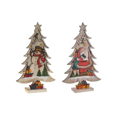 Julgranskula DKD Home Decor Julgran LED Naturell Träd (2 pcs) (15 x 7 x 41 cm)