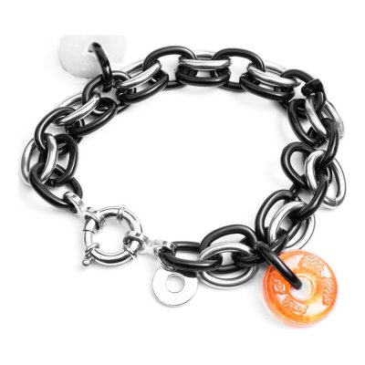 Damarmband Folli Follie BA1B003SK-BN Svart Rostfritt stål (23 cm)