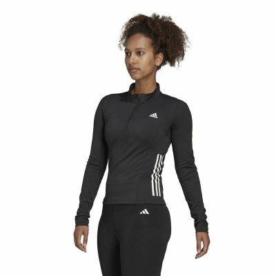 Skjorta med lång ärm Dam Adidas Svart (Storlek: S)