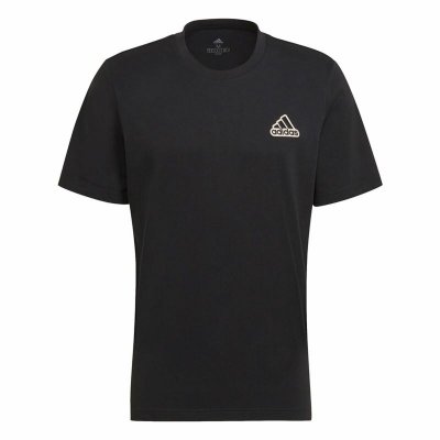 T-shirt med kortärm Herr Adidas Essentials Feel Comfy Svart (Storlek: L)