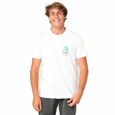T-shirt med kortärm Herr Rip Curl Sport Print Vit (Storlek: M)