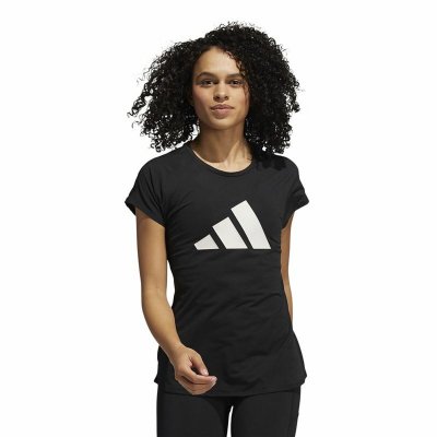 T-shirt med kortärm Dam Adidas Training 3 Bandas Svart (Storlek: S)