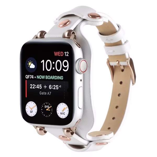 Läderarmband till Apple Watch Series - Vit