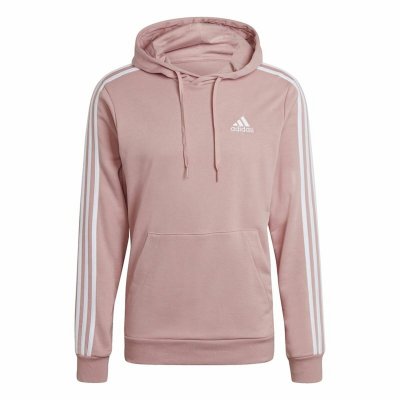 Tröja med huva Herr Adidas Essentials Wonder Mauve 3 Stripes Rosa (Storlek: M)
