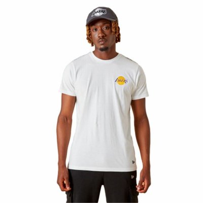 T-shirt med kortärm Herr New Era LA Lakers NBA Vit (Storlek: M)
