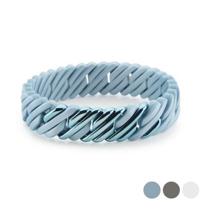 Damarmband TheRubz Silikon Rostfritt stål Stål/Silikon (Färg: Grå, Mått: 15 mm x 18 cm)