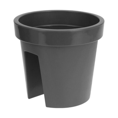 Växtkruka för räcken Plastiken Antracitgrå polypropen (Ø 28 cm)