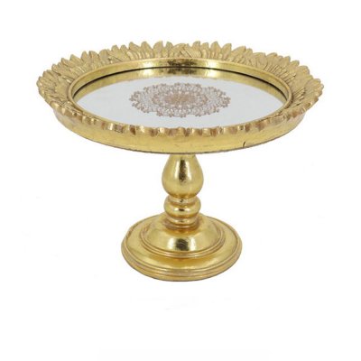 Bricka DKD Home Decor Speglar Gyllene Harts (23.5 x 23.5 x 16.2 cm)