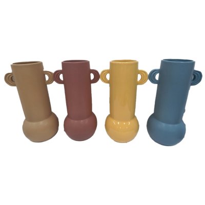 Vas DKD Home Decor Beige Blå Terrakota n Dolomite Senap Urban (16 x 14 x 28 cm) (4 antal)