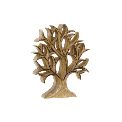 Prydnadsfigur DKD Home Decor Akaciaträ Aluminium (25 x 4 x 30 cm) (1)