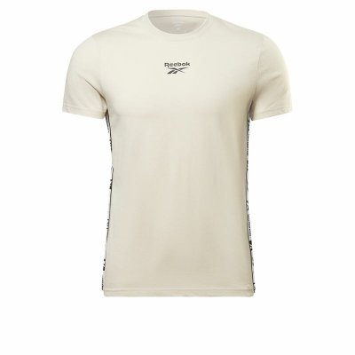 T-shirt med kortärm Herr Reebok Identity Tape Beige (Storlek: L)