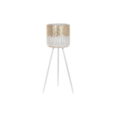 Kruka DKD Home Decor Gyllene Metall Vit Modern (25 x 25 x 74,5 cm)