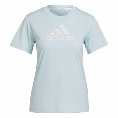 T-shirt med kortärm Dam Adidas Move Logo Sport Turkos (Storlek: S)