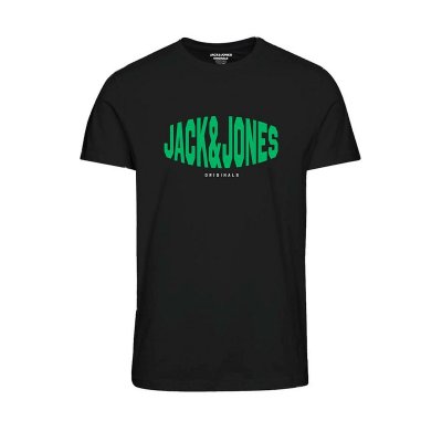 T-shirt med kortärm Herr Jack & Jones JORMARQUE TEE SS 12232652 Svart (Storlek: M)