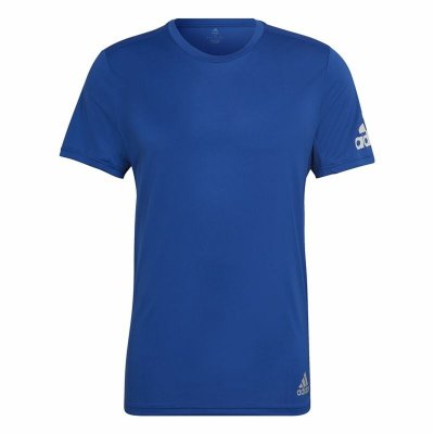 T-shirt Adidas Run It Blå (Storlek: S)