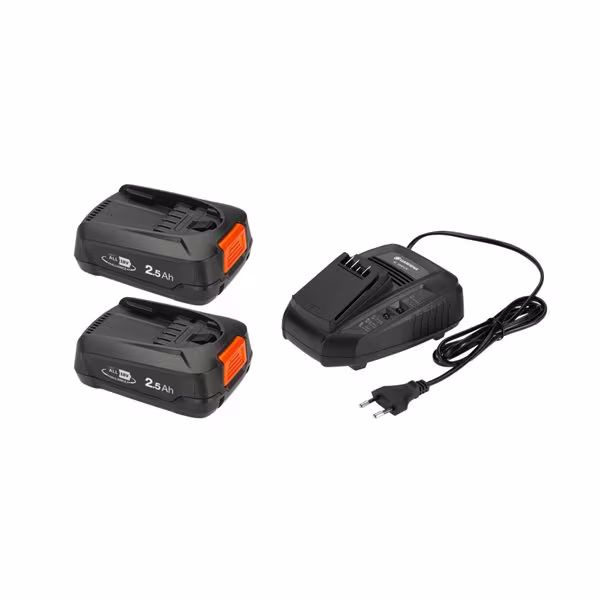 Gardena Startset P4A 2 x PBA 18V/45 2,5 Ah + AL 1830 CV Batteri & Laddare