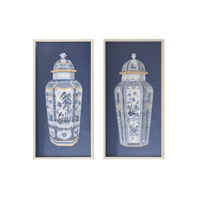 Tavla DKD Home Decor Vas Orientalisk (53,5 x 3 x 103,8 cm) (2 antal)