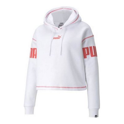 Tröja med huva Dam Puma Power Hoodie Fl Vit (Storlek: L)