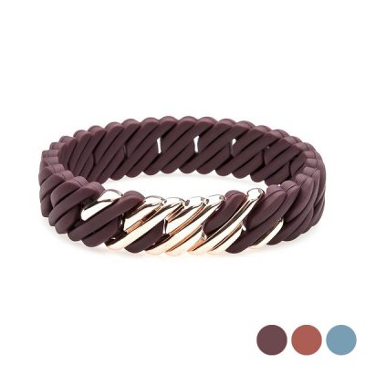 Damarmband TheRubz Silikon Rostfritt stål Stål/Silikon (Färg: Rosa, Mått: 15 mm x 18 cm)