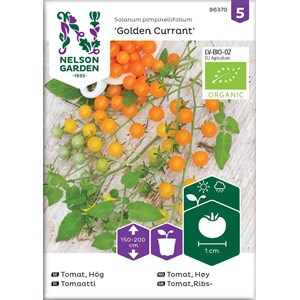 Fröer Nelson Garden Tomat Golden Currant Hög Organic