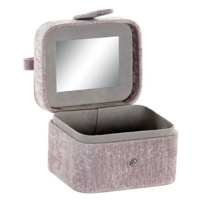 Smyckeskrin DKD Home Decor Sammet Rosa Polyester (7 x 11 x 10 cm)