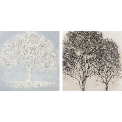 Tavla DKD Home Decor Träd (100 x 4 x 100 cm) (2 antal)