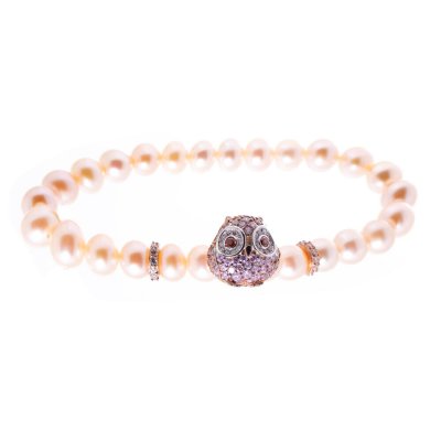 Damarmband Lancaster JLA-BR-OWL-2-PE Orange Zirconer Sterlingsilver 16 mm Rosa