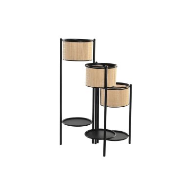 Kruka DKD Home Decor Naturell Svart Metall Kolonial Bambu (41 x 40 x 70,5 cm)