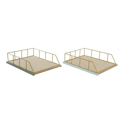 Bricka DKD Home Decor Polypropen (PP) Trä MDF (2 pcs)