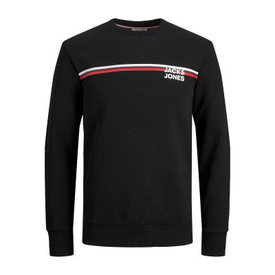 Tröja utan huva Herr Jack & Jones JJATLAS SWEAT CREW NECK 12224602 Svart (Storlek: S)
