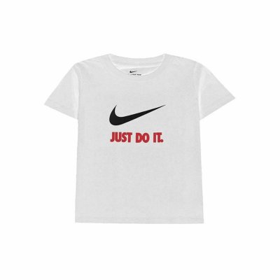 Barn T-shirt med kortärm Nike Swoosh Just Do It Vit (Storlek: 1 år)