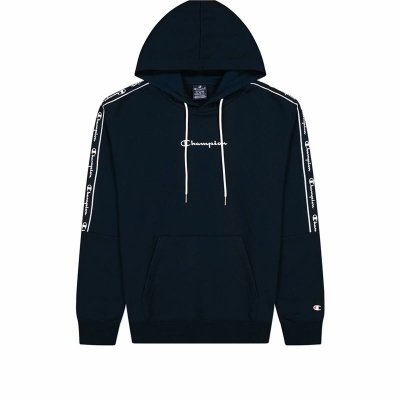 Tröja med huva Herr Champion Svart (Storlek: L)