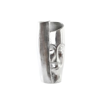 Vas DKD Home Decor Ansikte Silvrig Aluminium Modern (15 x 13 x 31 cm)