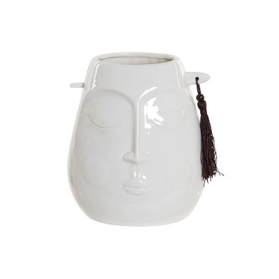 Vas DKD Home Decor Ansikte Vit Stengods Modern (14,5 x 11 x 16,7 cm)