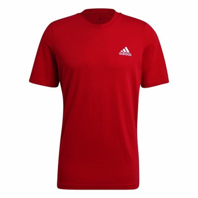 T-shirt med kortärm Herr Adidas Essential Logo Röd (Storlek: XS)