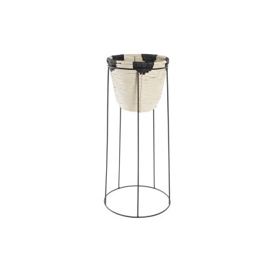 Kruka DKD Home Decor Naturell Svart Metall Kolonial Fibrer (30 x 30 x 62 cm)